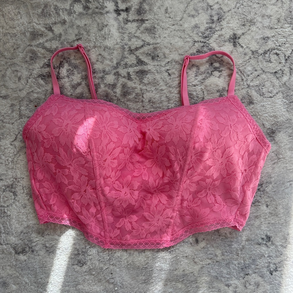 Hot Pink VS PINK corset bra! Never worn!